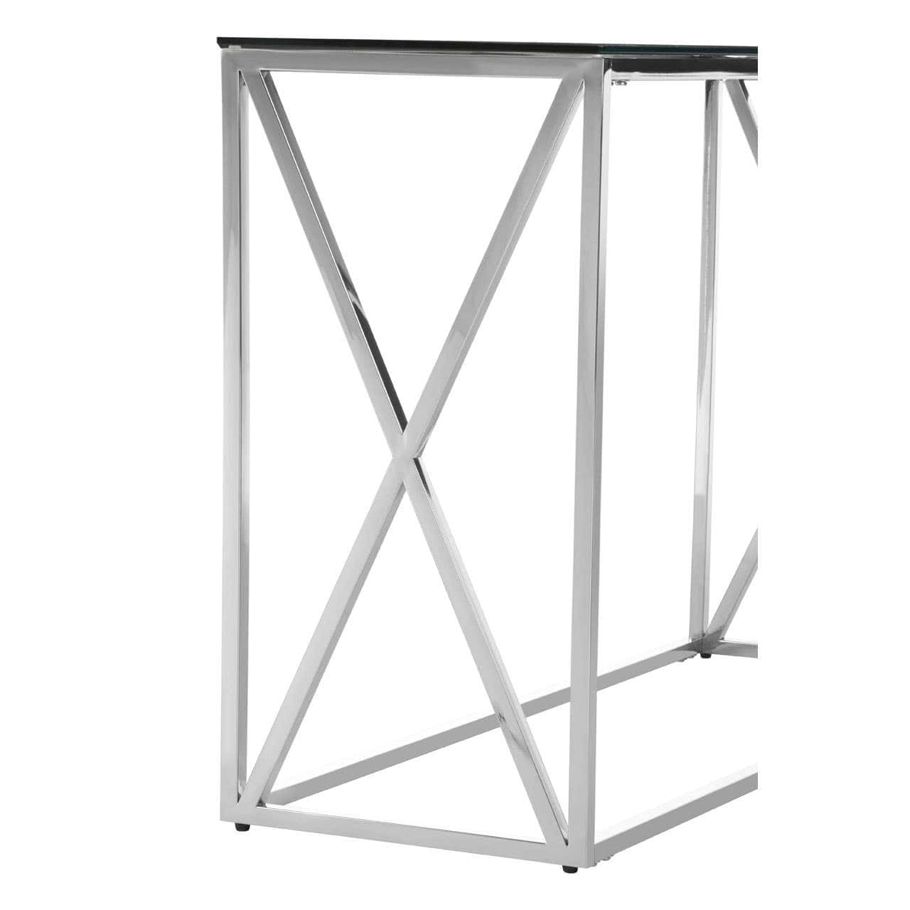 Noosa & Co. Living Alustre Silver Cross Design Console Table House of Isabella UK