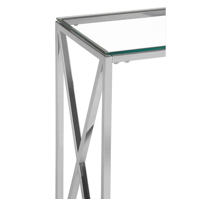 Noosa & Co. Living Alustre Silver Cross Design Console Table House of Isabella UK