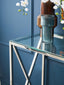 Alustre Silver Cross Design Console Table.