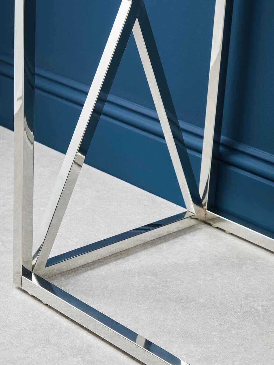 Alustre Silver Cross Design Console Table.