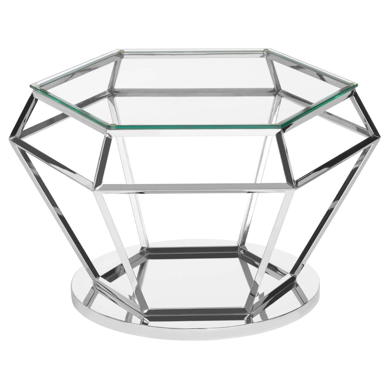 Noosa & Co. Living Alustre Silver Finish Diamond Design End Table House of Isabella UK