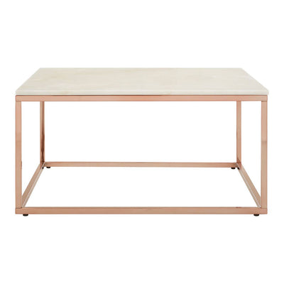 Noosa & Co. Living Alustre Square Rose Gold and Marble Coffee Table House of Isabella UK