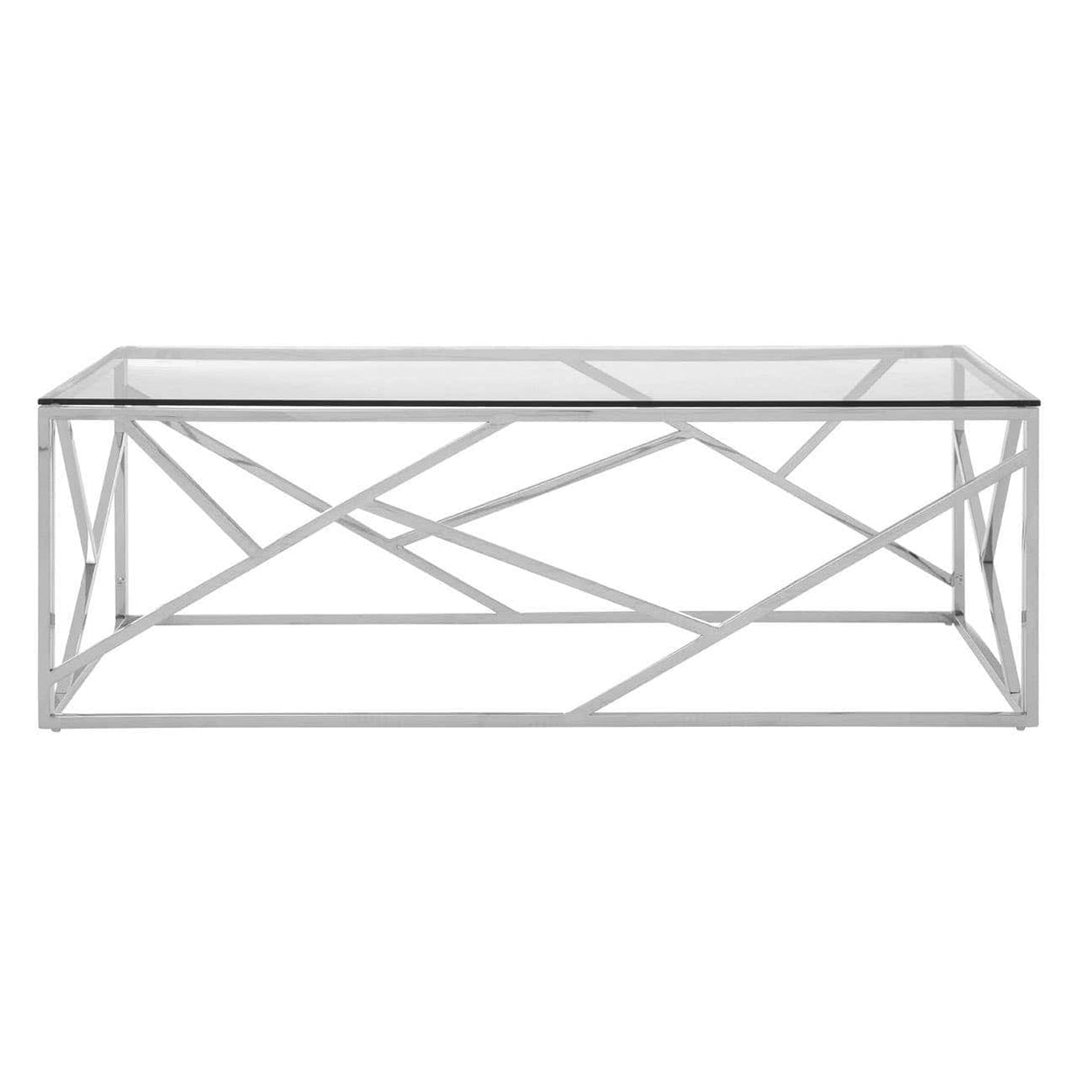Alustre Stainless Steel Geometric Coffee Table.