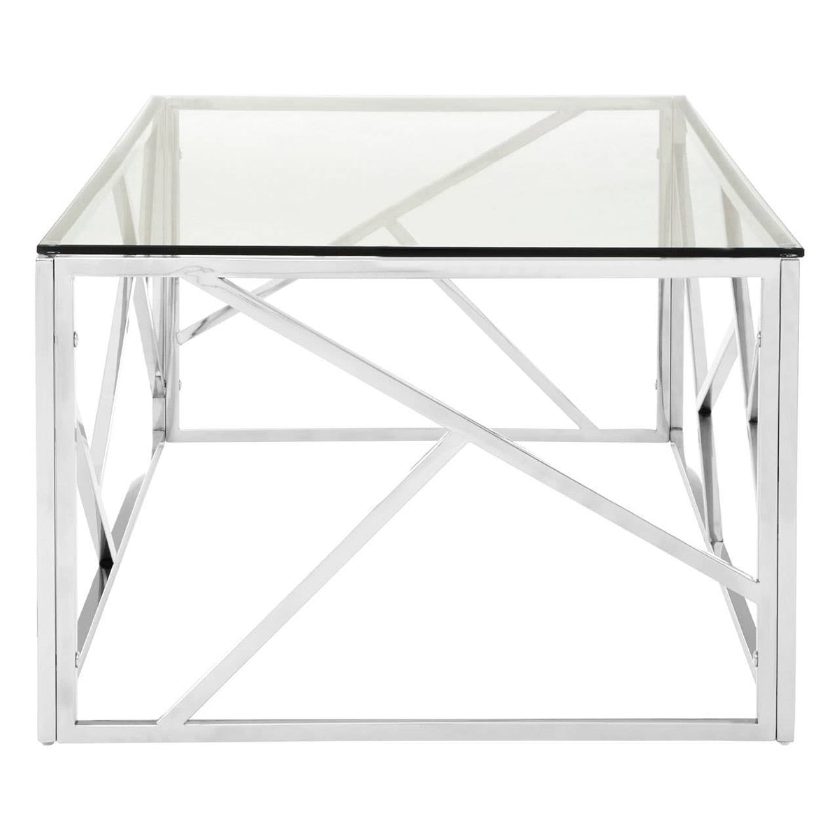 Alustre Stainless Steel Geometric Coffee Table.