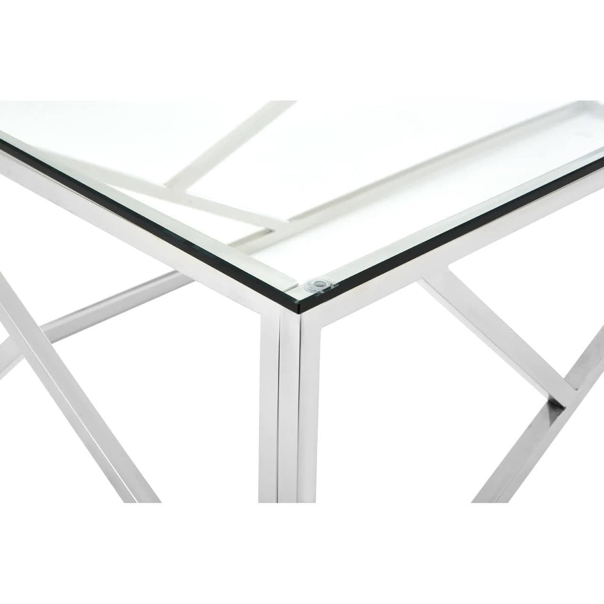 Alustre Stainless Steel Geometric Coffee Table.