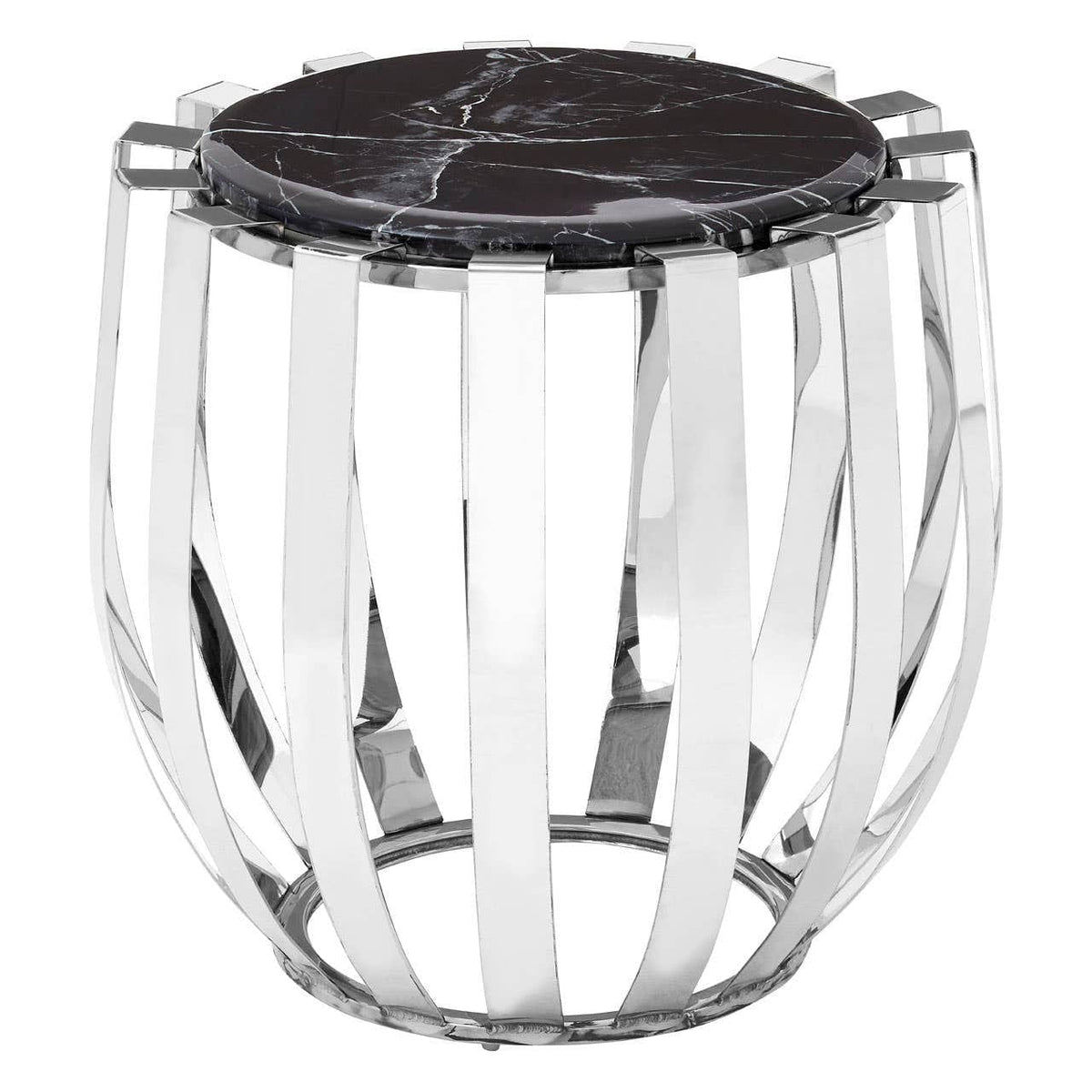 Noosa & Co. Living Alvaro Black Marble and Chrome Side Table House of Isabella UK