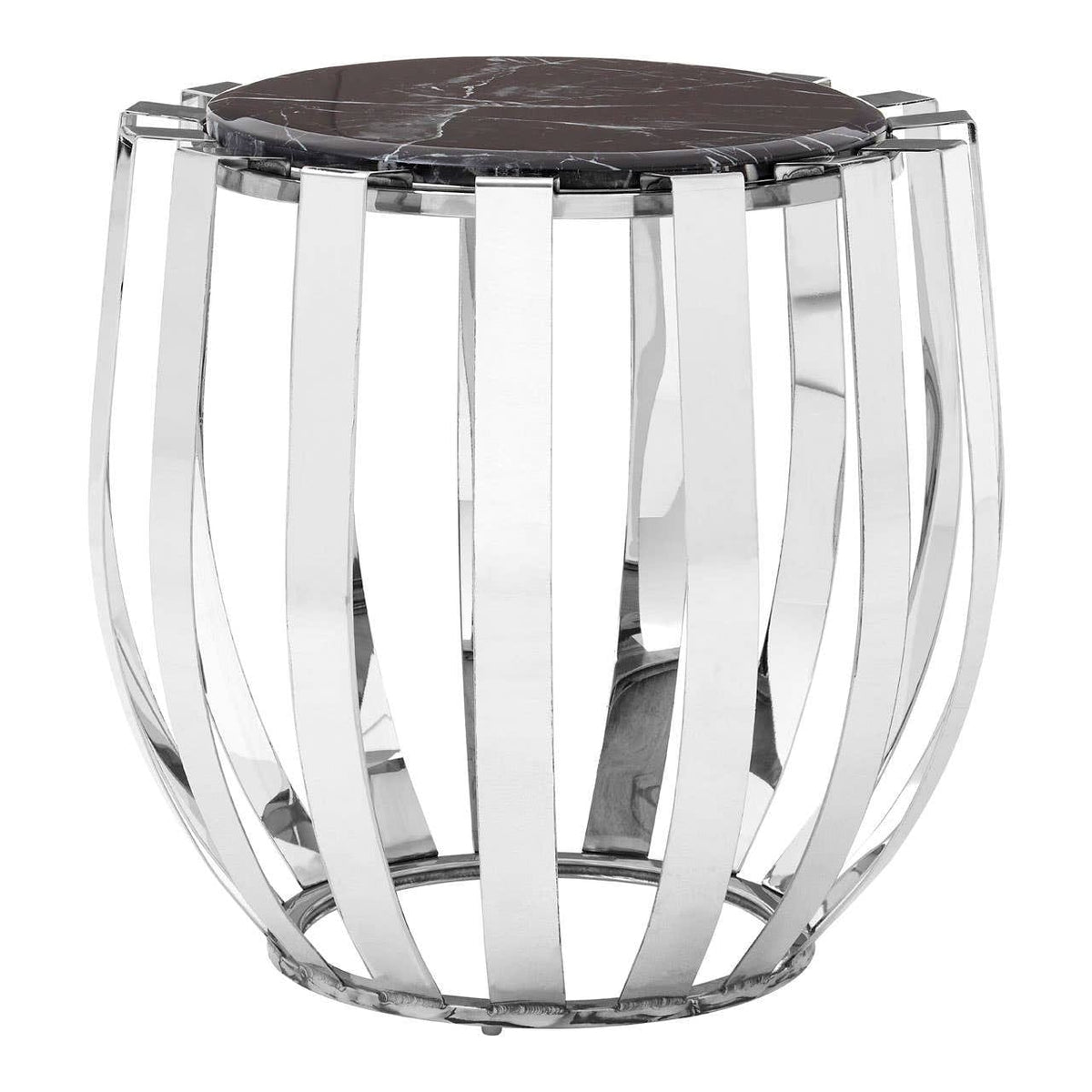 Noosa & Co. Living Alvaro Black Marble and Chrome Side Table House of Isabella UK
