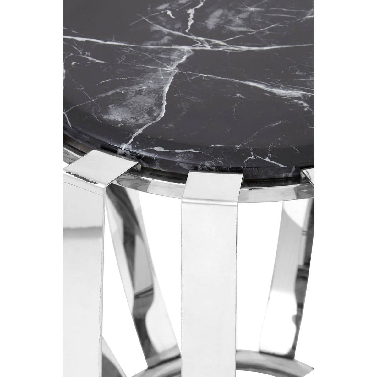 Noosa & Co. Living Alvaro Black Marble and Chrome Side Table House of Isabella UK