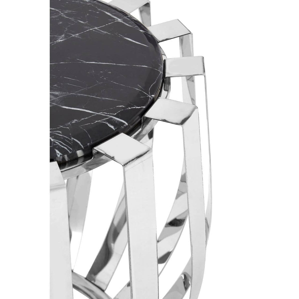 Noosa & Co. Living Alvaro Black Marble and Chrome Side Table House of Isabella UK