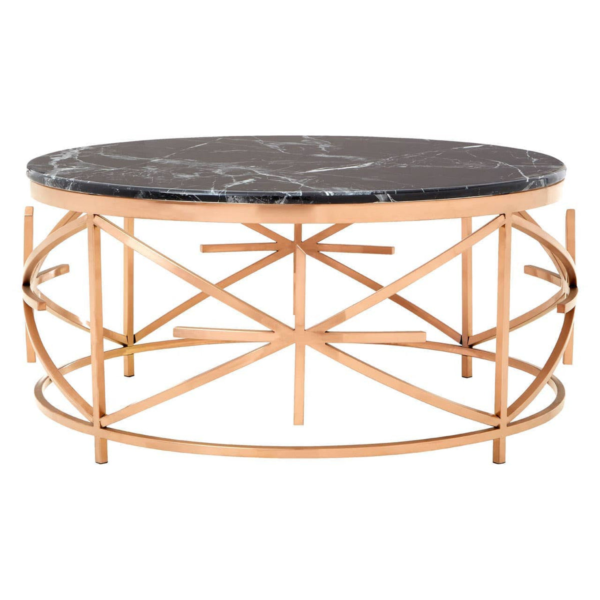 Noosa & Co. Living Alvaro Black Marble and Rose Gold Coffee Table House of Isabella UK