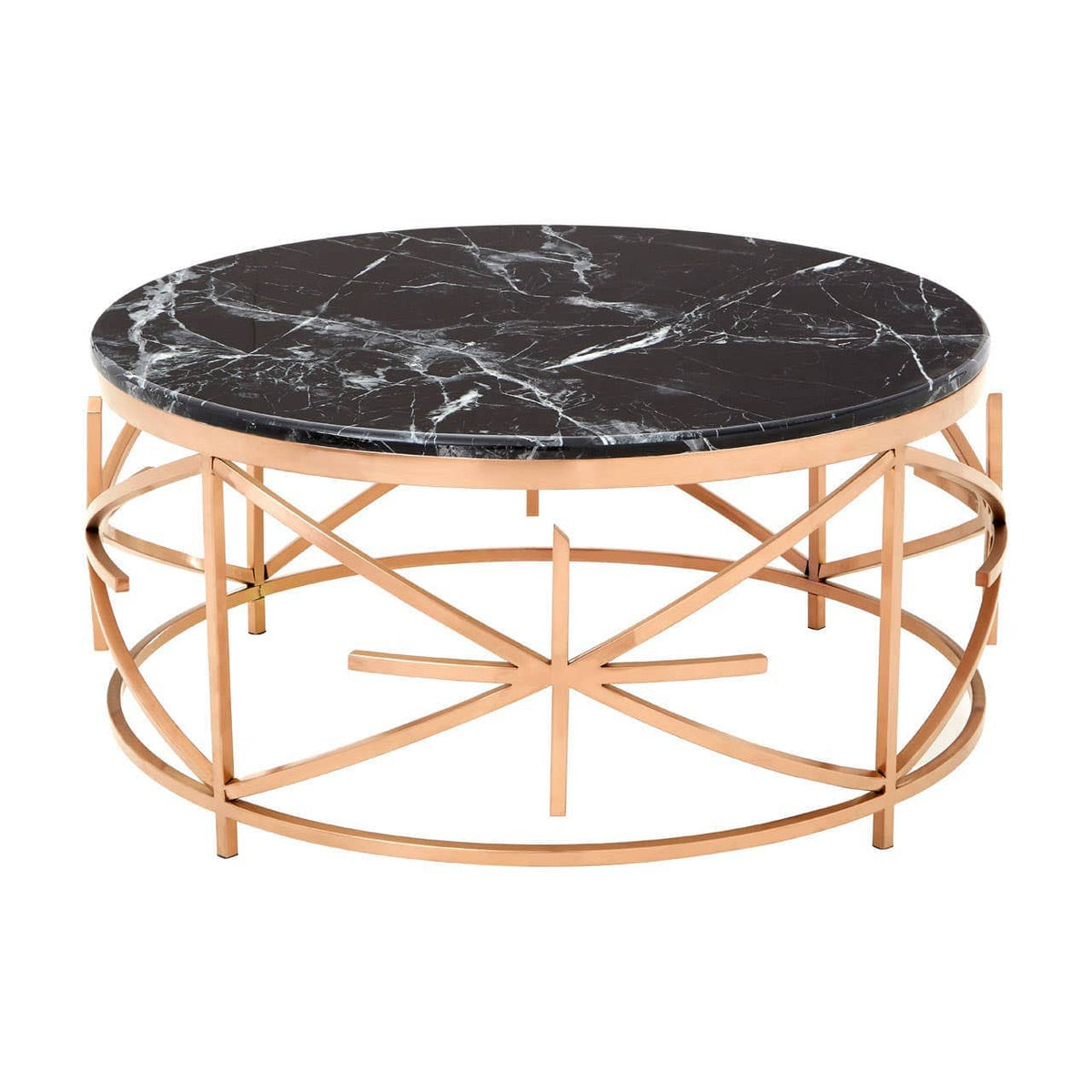 Noosa & Co. Living Alvaro Black Marble and Rose Gold Coffee Table House of Isabella UK