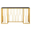 Noosa & Co. Living Alvaro Console Table in Gold and Black Glass Top House of Isabella UK