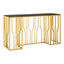 Noosa & Co. Living Alvaro Console Table in Gold and Black Glass Top House of Isabella UK