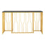 Noosa & Co. Living Alvaro Console Table in Gold and Black Glass Top House of Isabella UK