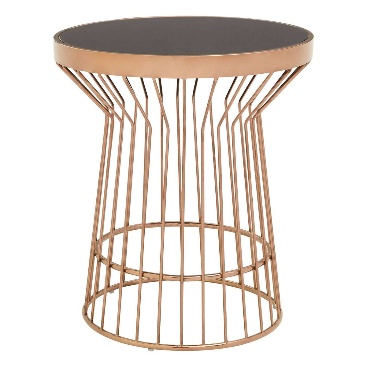 Noosa & Co. Living Alvaro Copper Finish Round Side Table House of Isabella UK