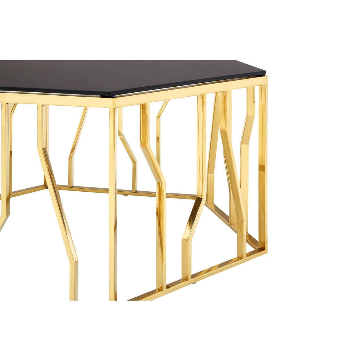 Noosa & Co. Living Alvaro Gold and Black Hexagonal Coffee Table House of Isabella UK