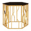 Noosa & Co. Living Alvaro Gold and Black Hexagonal Side Table House of Isabella UK