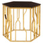 Noosa & Co. Living Alvaro Gold and Black Hexagonal Side Table House of Isabella UK