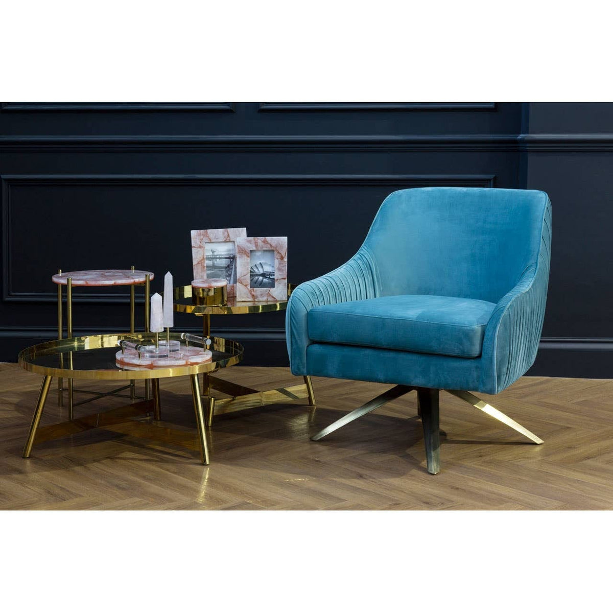 Noosa & Co. Living Alvaro Gold Set Of 2 Round Coffee Tables House of Isabella UK