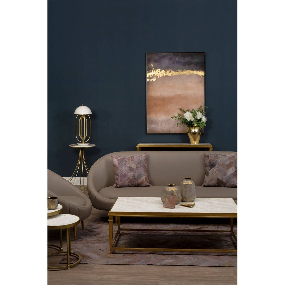 Noosa & Co. Living Alvaro Rectangular Coffee Table with White Marble Top House of Isabella UK