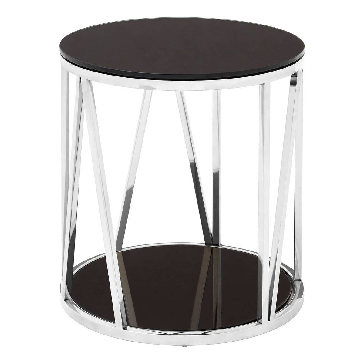 Noosa & Co. Living Alvaro Round Chrome Finish Side Table House of Isabella UK