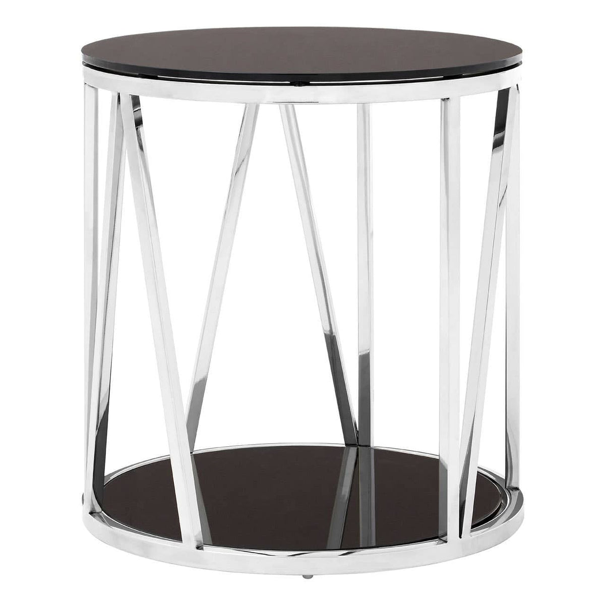 Noosa & Co. Living Alvaro Round Chrome Finish Side Table House of Isabella UK