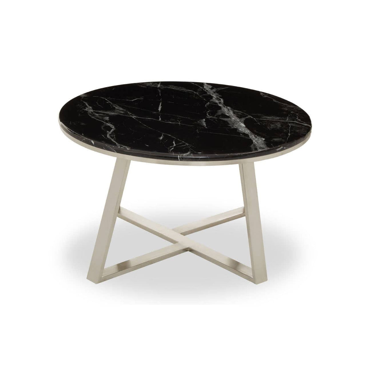 Noosa & Co. Living Alvaro Round Coffee Table With Black Marble Top House of Isabella UK