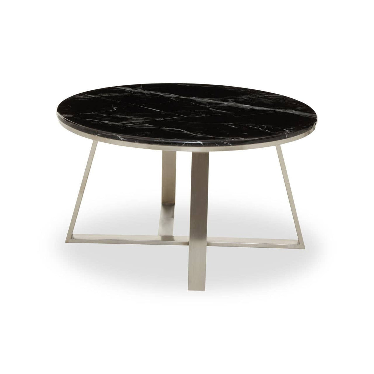 Noosa & Co. Living Alvaro Round Coffee Table With Black Marble Top House of Isabella UK