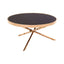Noosa & Co. Living Alvaro Round Coffee Table with Rose Gold Legs and Black Glass Top House of Isabella UK