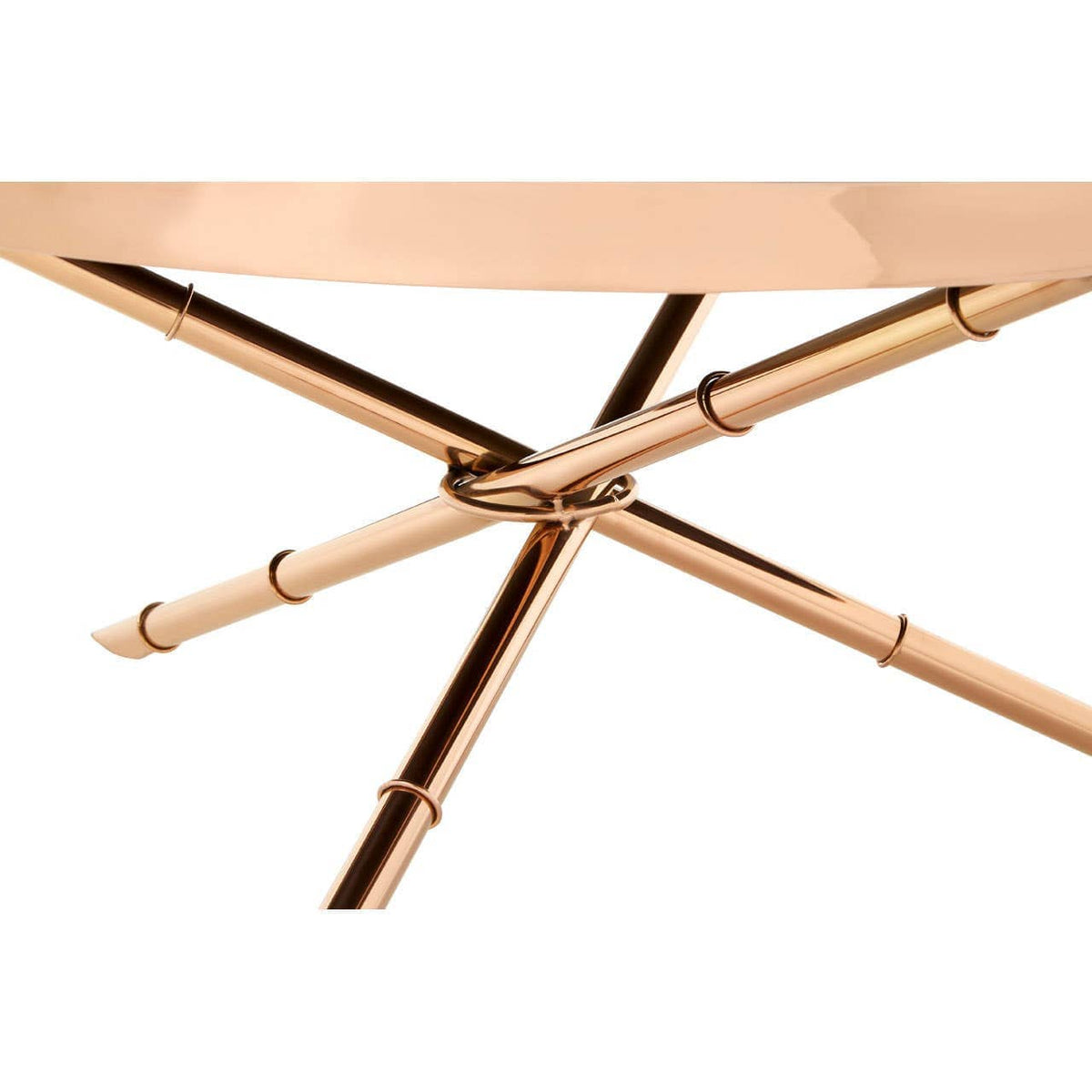 Noosa & Co. Living Alvaro Round Coffee Table with Rose Gold Legs and Black Glass Top House of Isabella UK