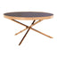 Noosa & Co. Living Alvaro Round Coffee Table with Rose Gold Legs and Black Glass Top House of Isabella UK
