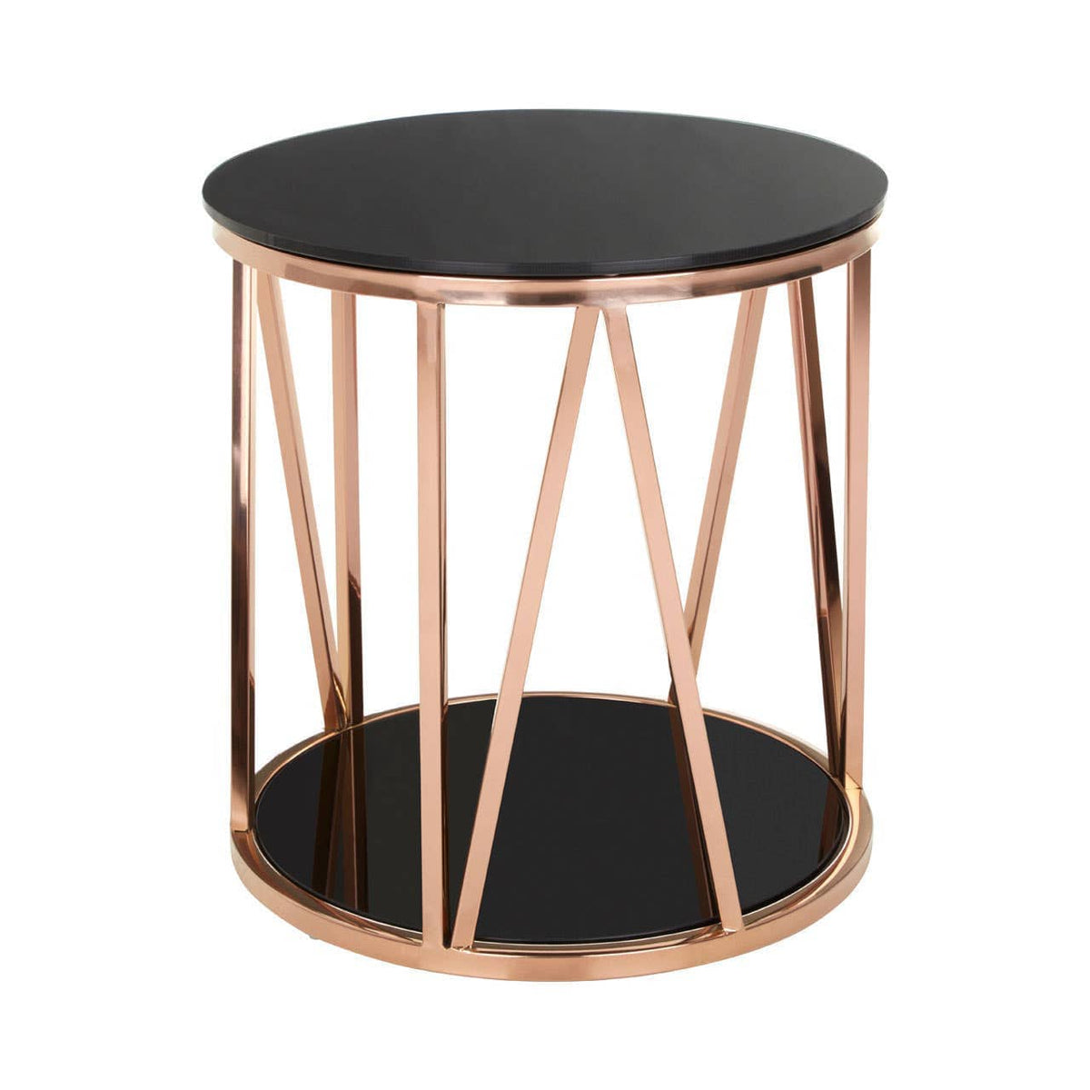 Noosa & Co. Living Alvaro Round Rose Gold Finish Side Table House of Isabella UK