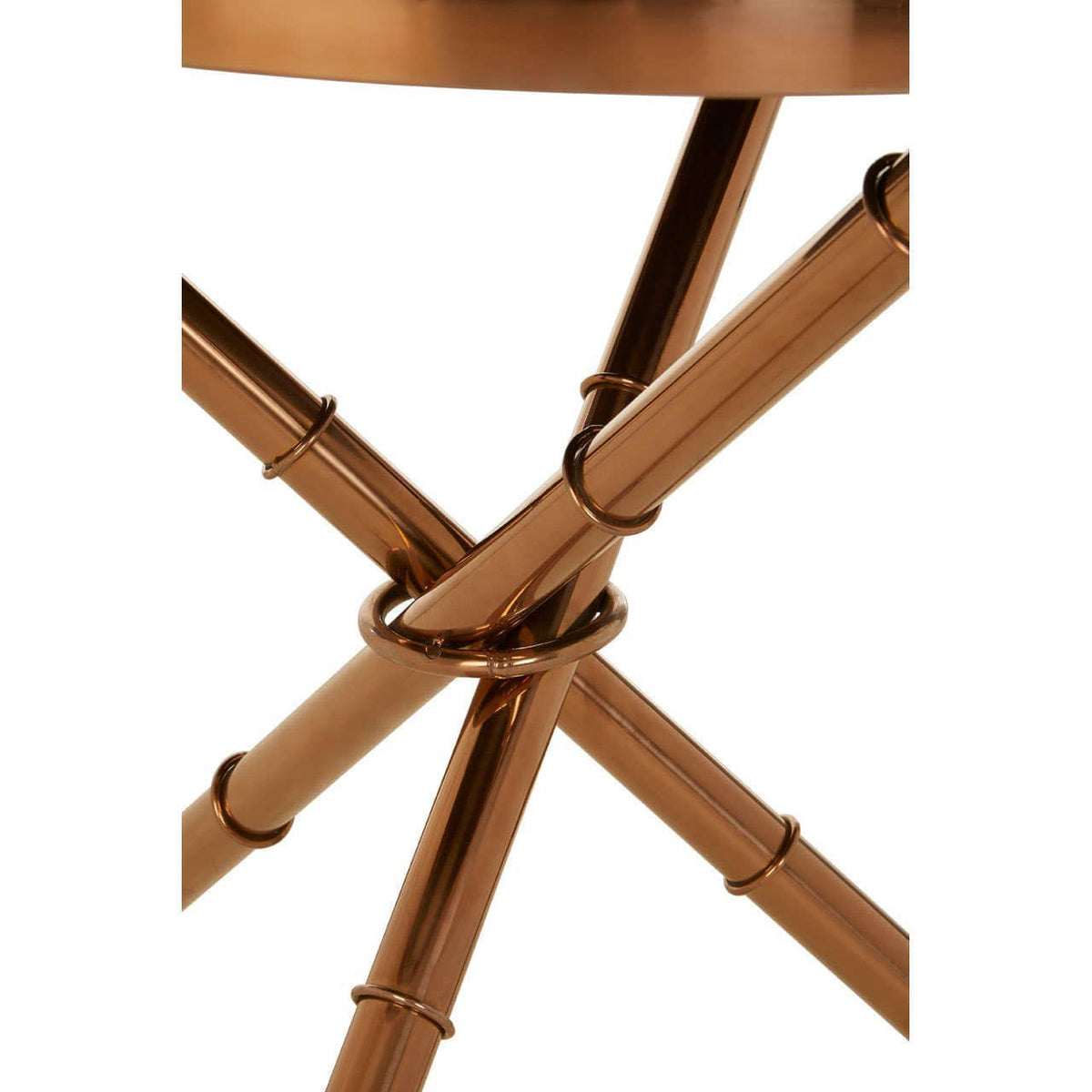 Noosa & Co. Living Alvaro Round Side Table with Rose Gold Legs and Black Glass Top House of Isabella UK