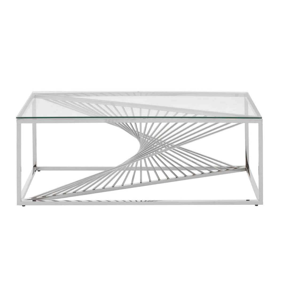 Amella Coffee Table With Silver Finish Frame.