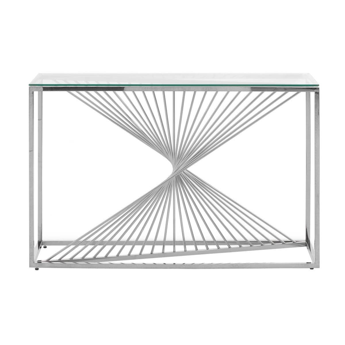 Noosa & Co. Living Amella Console Table With Silver Finish Frame House of Isabella UK