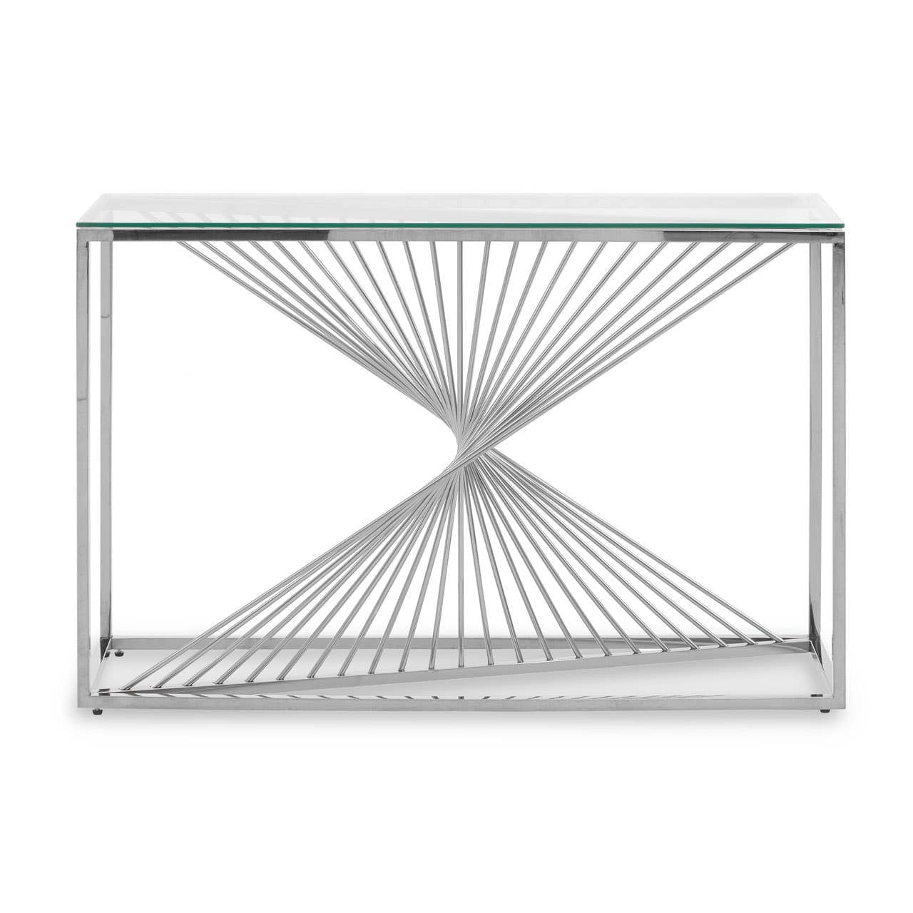 Noosa & Co. Living Amella Console Table With Silver Finish Frame House of Isabella UK