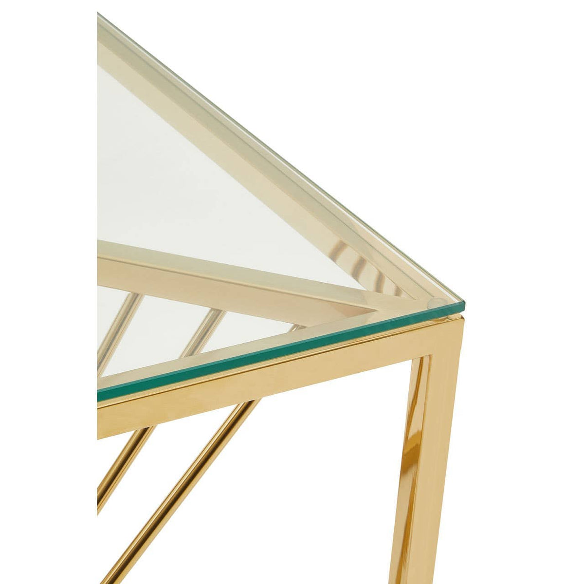 Amella End Table With Gold Finish Frame.