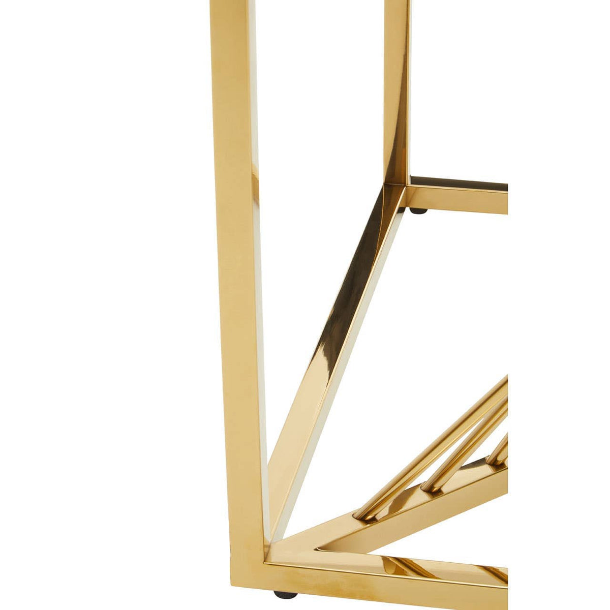 Amella End Table With Gold Finish Frame.