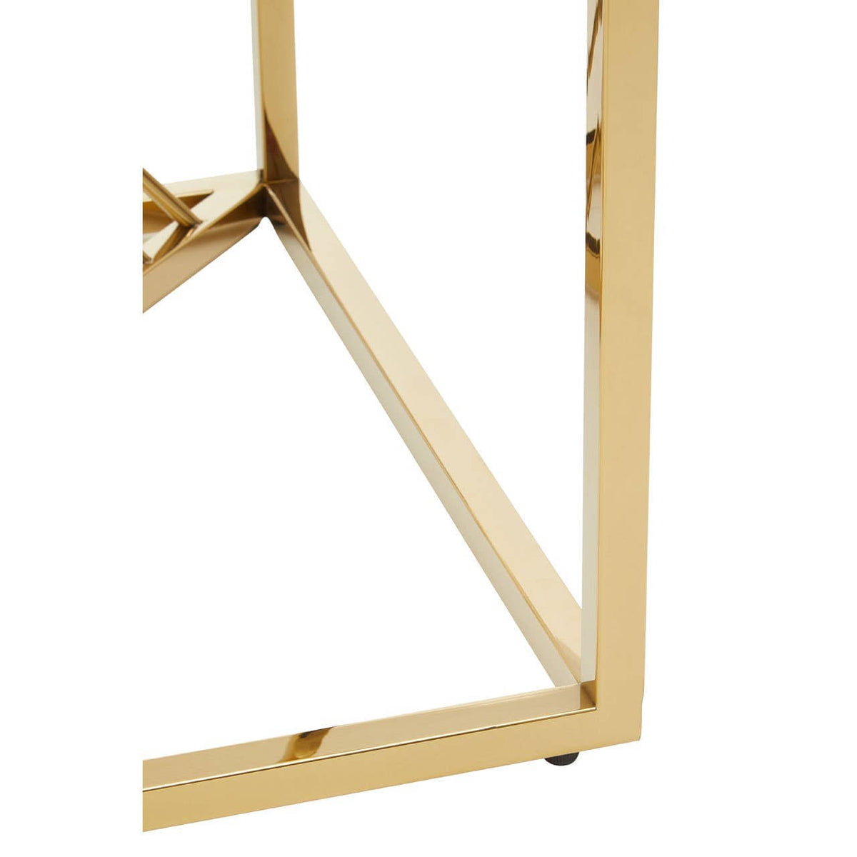 Amella End Table With Gold Finish Frame.