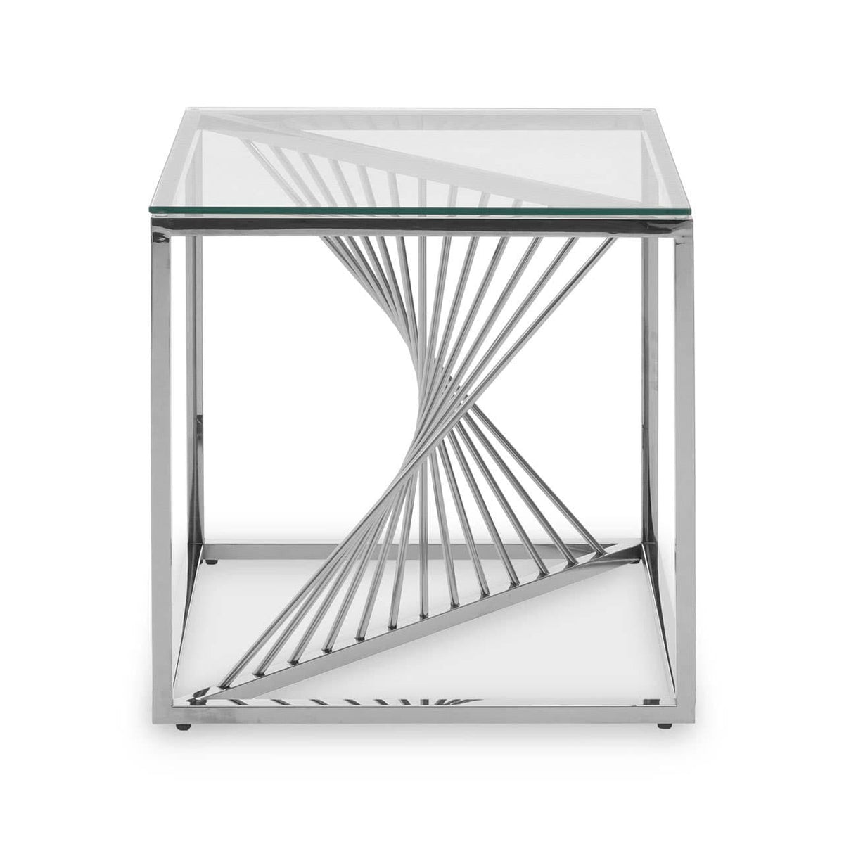 Amella End Table With Silver Frame.