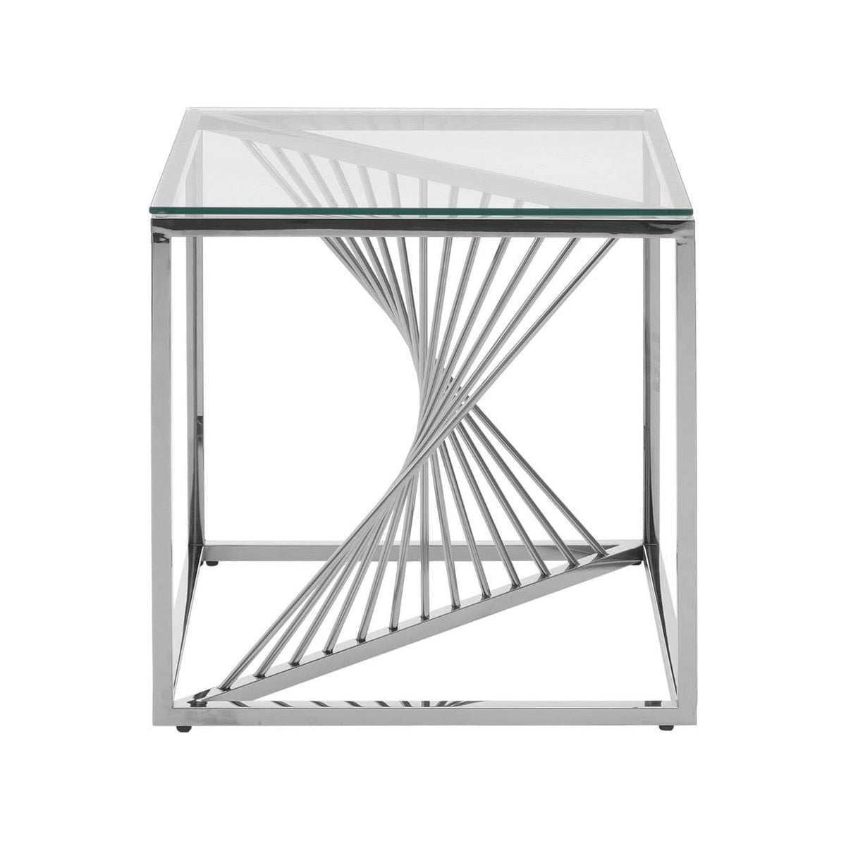 Amella End Table With Silver Frame.