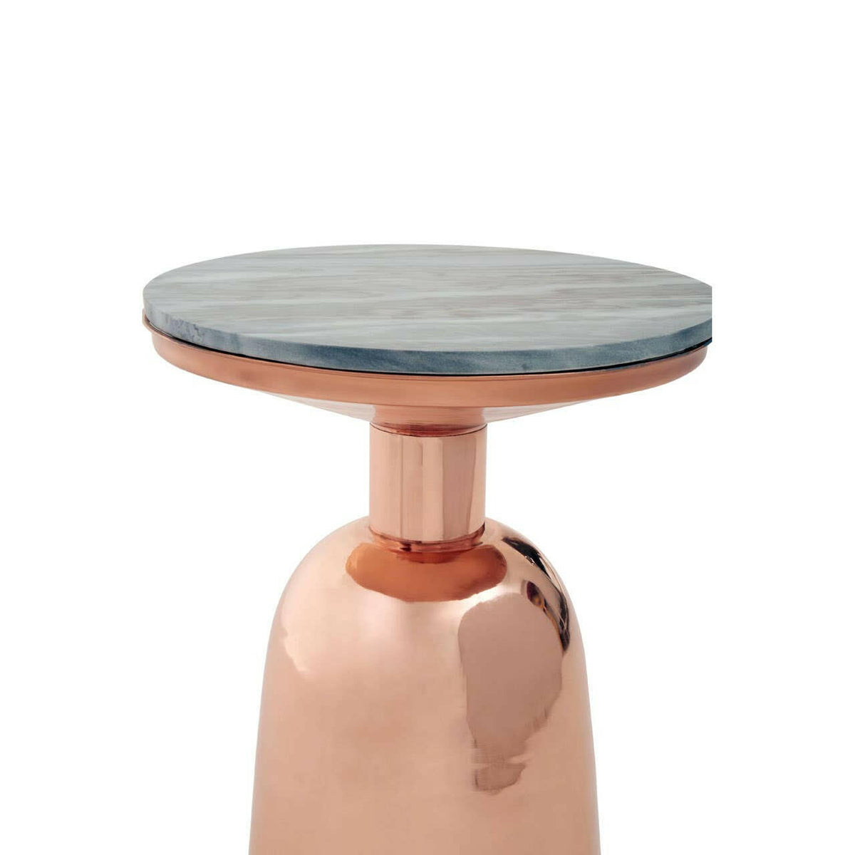Amira Balck Marble Top Copper Base Side Table.