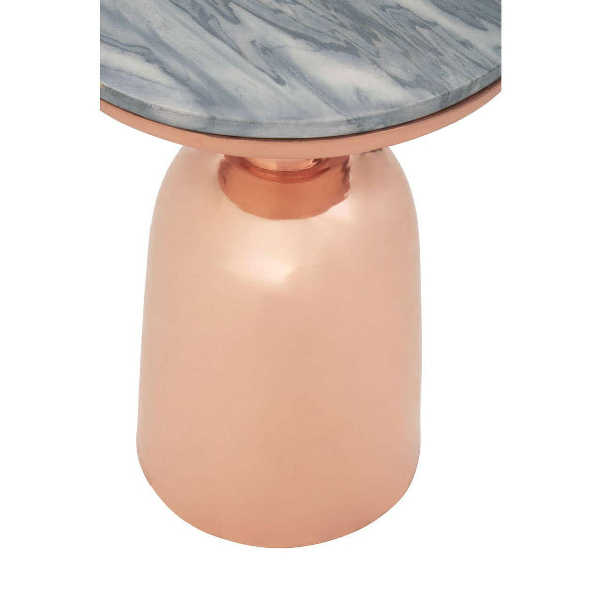 Amira Balck Marble Top Copper Base Side Table.