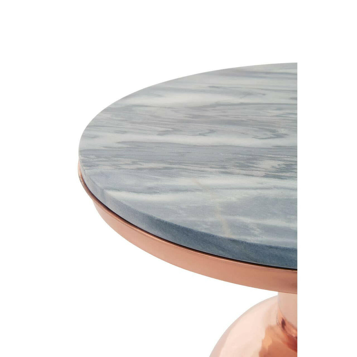Amira Balck Marble Top Copper Base Side Table.