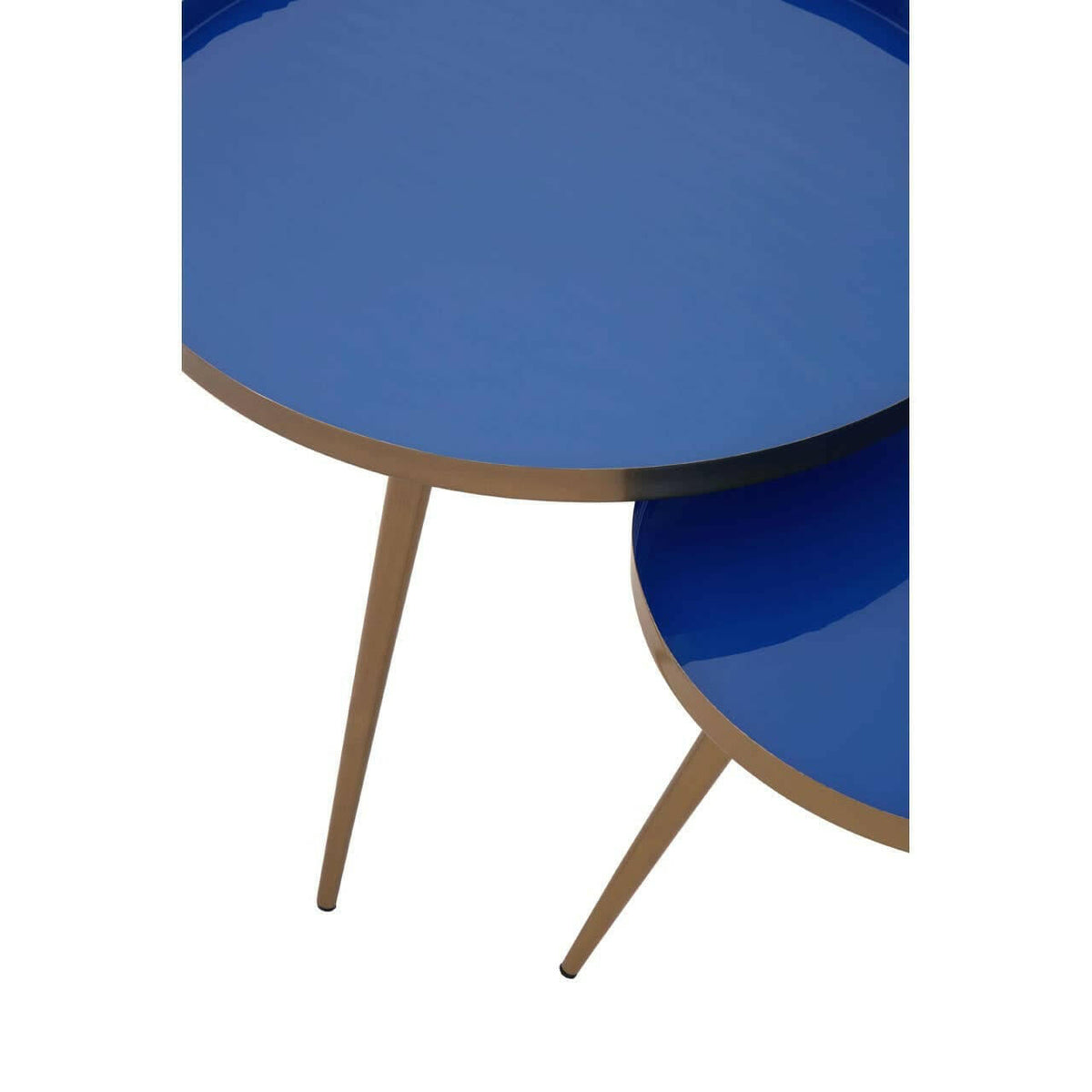 Amira Blue Enamel Nest Of Two Tables.