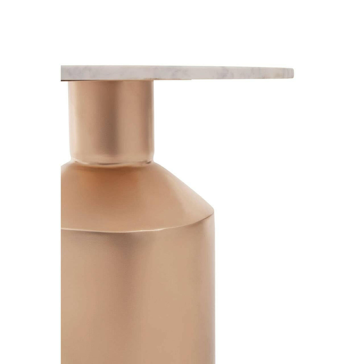 Amira Carrara Marble Top Gold Base Side Table.
