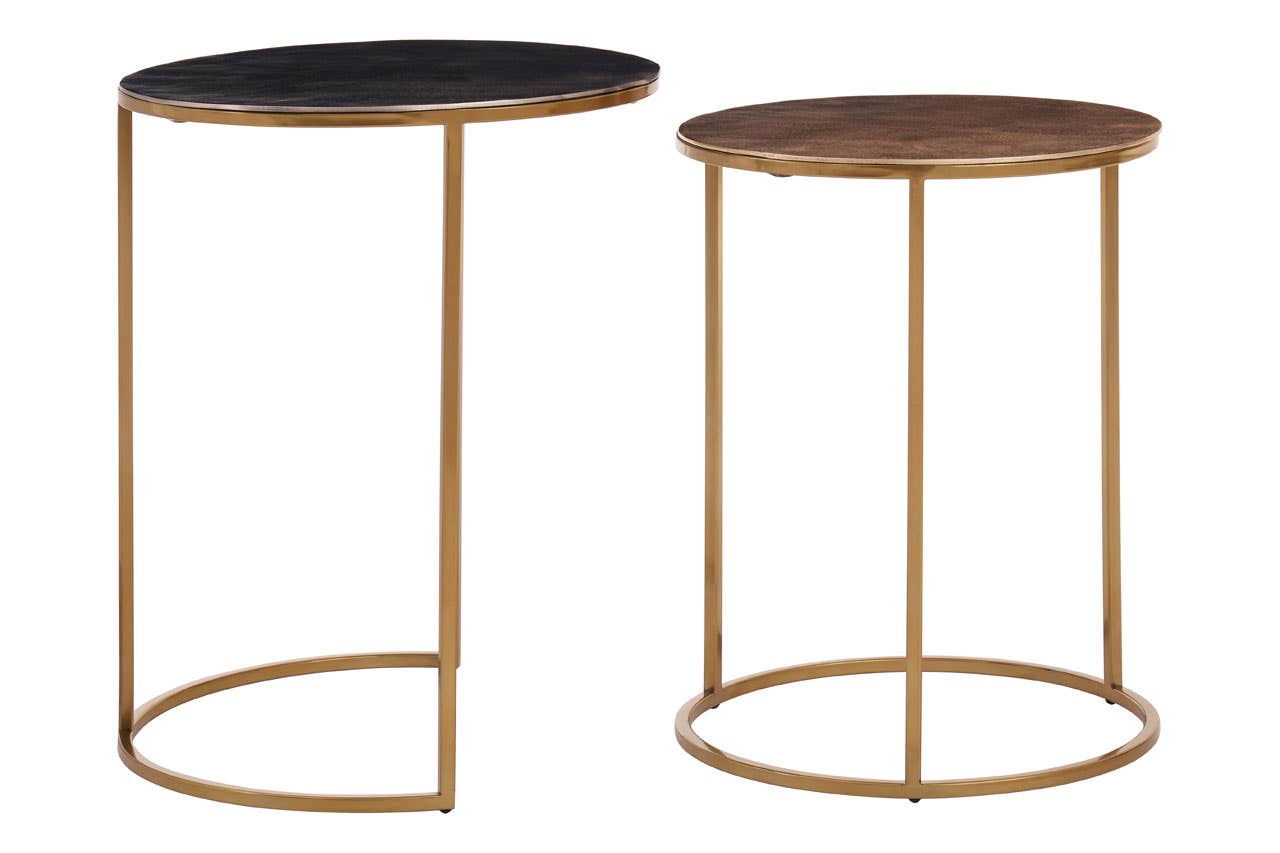 Noosa & Co. Living Amira Nest Of Two Gold Tables House of Isabella UK