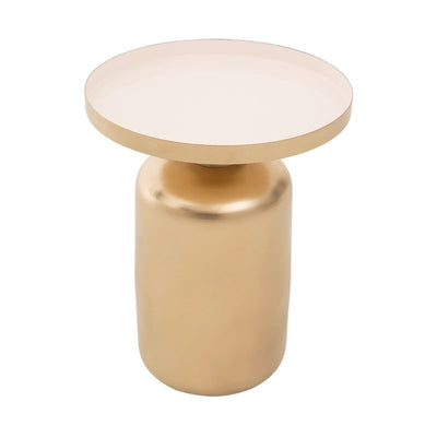 Noosa & Co. Living Amira Off White Enamel Top Matte Gold Base Side Table House of Isabella UK