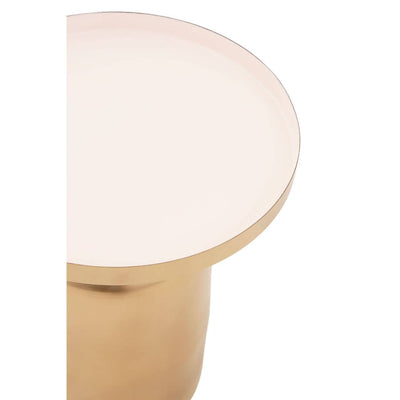 Noosa & Co. Living Amira Off White Enamel Top Matte Gold Base Side Table House of Isabella UK