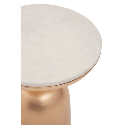 Noosa & Co. Living Amira White Marble Top Gold Base Side Table House of Isabella UK